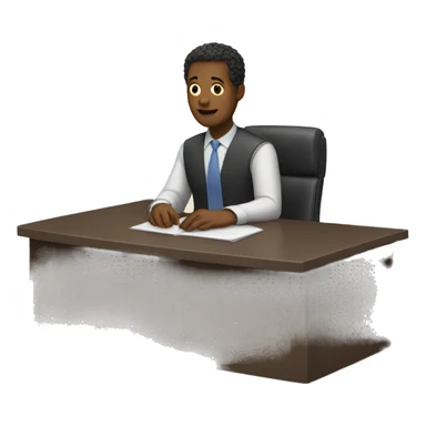 emoji of someone sitting at a desk hands closed sticker