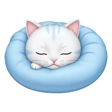 Light blue kitty cute sleeping sticker