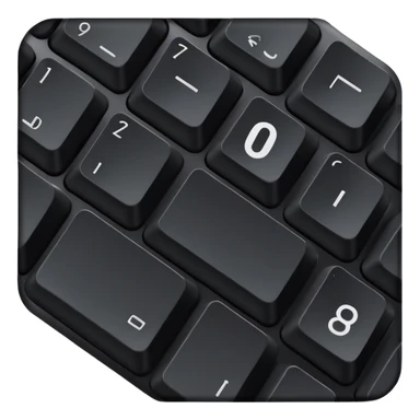 Number 0 keycap, keyboard button with the digit zero sticker