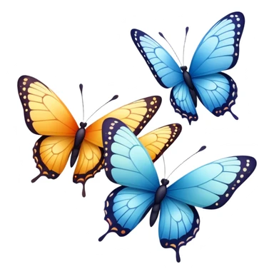 flock of 3 butterflies  sticker