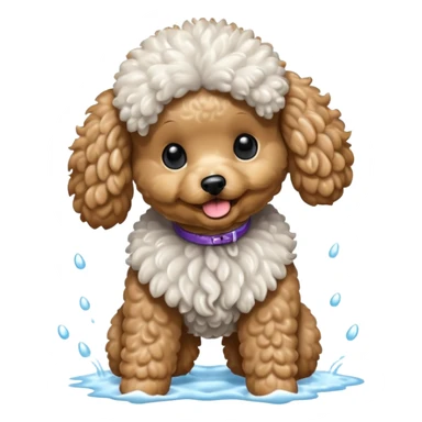 perrito caniche secando el pelo sticker