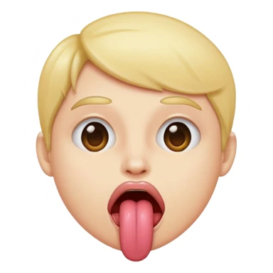 meh face with tongue sticking out sticker