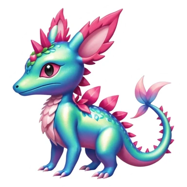 Shiny Exotic Salandit-Sylveon-Shaymin-Meganium-Hybrid-Creature sticker