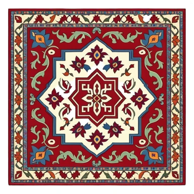 Traditional Dagestani carpet with intricate patterns sticker