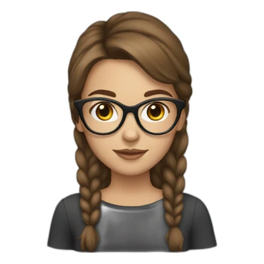 girl with brown hair and cat eye glasses sticker
