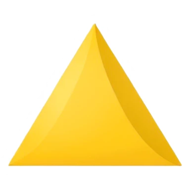 Emoji-style triangular flag, bright yellow, flat design, no folds or shading, simple and clean, minimalistic, centered on plain white or transparent background, high resolution sticker