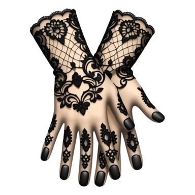 Black lace glove sticker