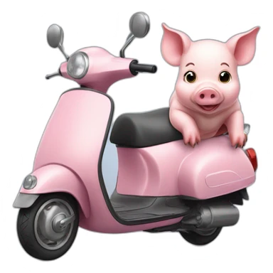 Piglet on a scooter sticker