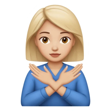 decision gesture women cross hands signal no sticker