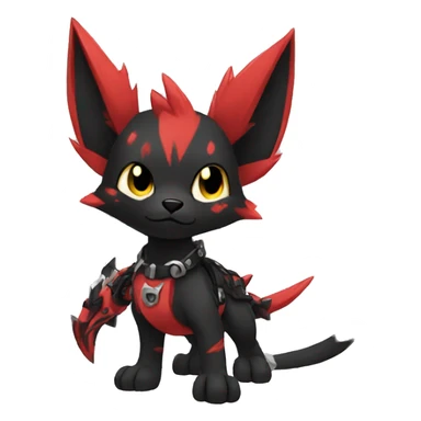 cool edgy black punk red animal hybrid Fakemon full body sticker
