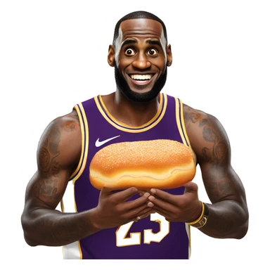 lebron James eating a honeybun sticker