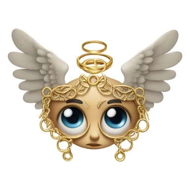 An eye with angel wings and rings around it sticker