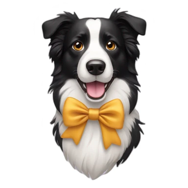 border collie dog with bow sticker