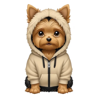 Yorkie ￼dog wearing hoodie sticker