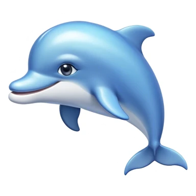 Cinematic Cute Dolphin Portrait Emoji, Head tilted playfully and inquisitively, featuring a smooth, streamlined body with shimmering, silvery-blue skin and round, sparkling eyes full of playful charm, Simplified yet irresistibly adorable features, highly detailed, glowing with a warm, friendly oceanic glow, high shine, affectionate and lively, stylized with a touch of aquatic whimsy, soft glowing outline, capturing the essence of a mischievous yet loving dolphin that appears as if it could splash out of the screen into your arms! sticker