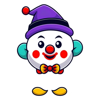 bright clown with hat sticker