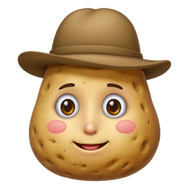 Potato wearing hat sticker