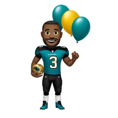 Jacksonville jaguars emoji holding baloons wearing a jaguars jersey sticker