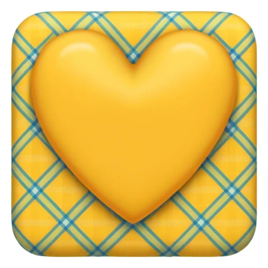 yellow heart with a plaid pattern sticker