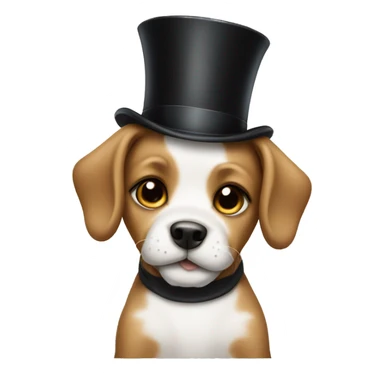 puppy in a top hat sticker