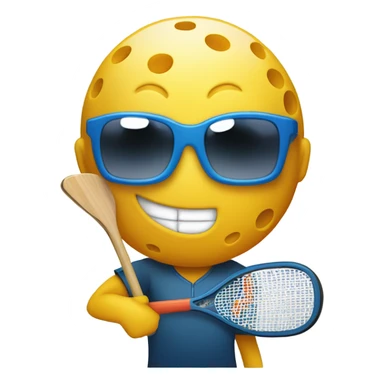 pickleball with sunglasses sticker