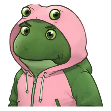 Jack rustle wearing pink palm puff hoodie sticker