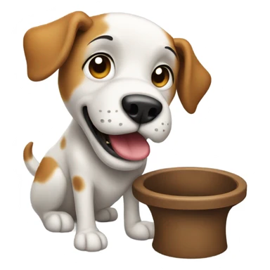 Dog taking a poop sticker