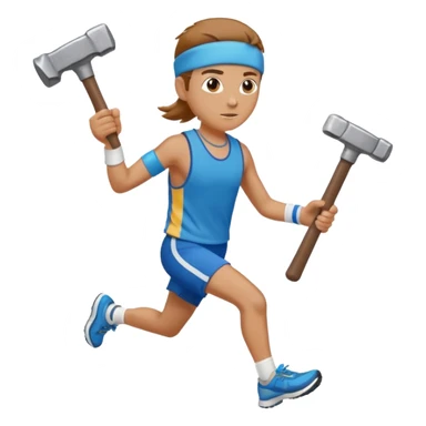 An emoji representing the ironman challenge event long-distance marathon for an mmorpg player who crafts everything themselves the hard way, and does not buy or sell items in-game. sticker