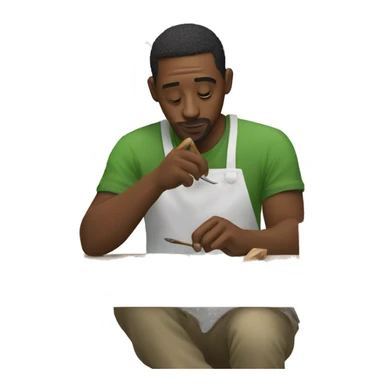 guy creating art sticker