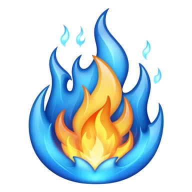 Blue fire sticker