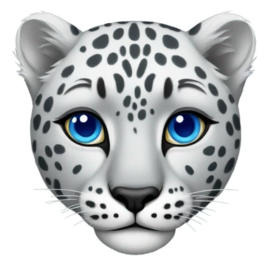 Snow leopard with blue eyes  sticker
