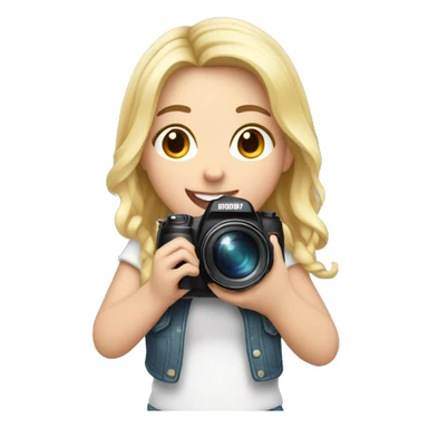 cute white girl with camera in her hands sticker