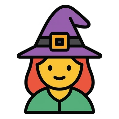witch, color outline icon sticker