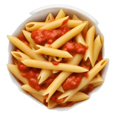 penne with red sauce in a bowl with mushroom pieces  sticker