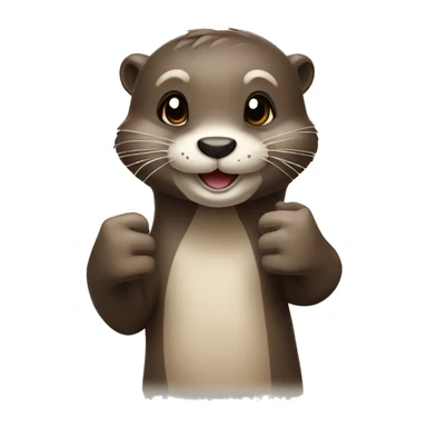  Cute otter two thumbs up sticker