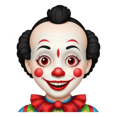 very short black haired clown sticker