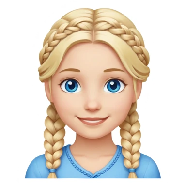blonde girl blue eyes  with braided smile sticker