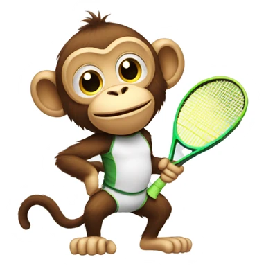 Monkey with tennis racket sticker