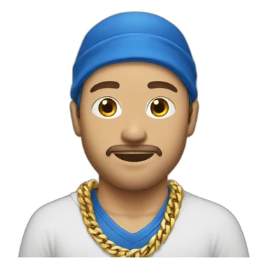 White male with blue bandana wearing gold chains  sticker