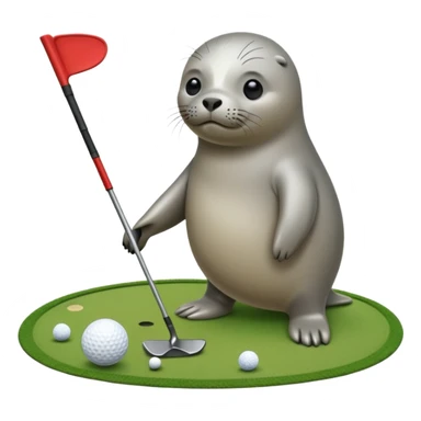Seal golfing sticker