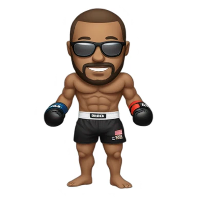 MMA fighter with glases sticker