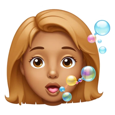 face blowing bubbles, playful expression sticker
