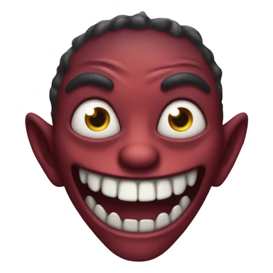 Demon with a freaky smile sticker