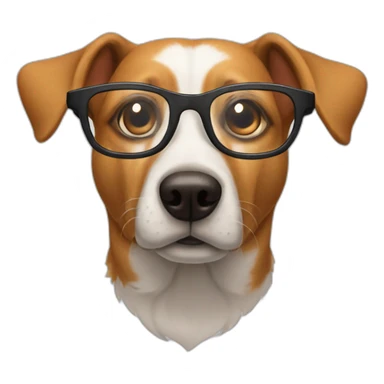 Dog peering over glasses sticker