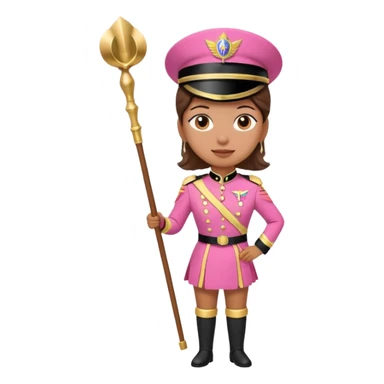 Parade Marchers, drum major, pink uniform famale sticker