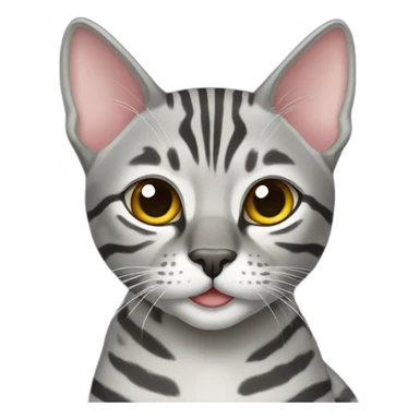 silver bengal cat sticker