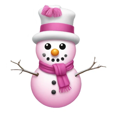 Pink snowman sticker