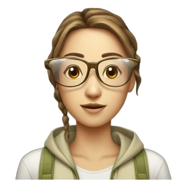 Cute Female locusts wearing a transparent glasses sticker