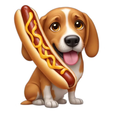 a dog with a hot dog sticker