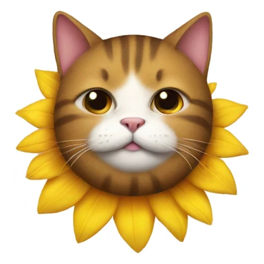 fat cat in a sunflower costume sticker